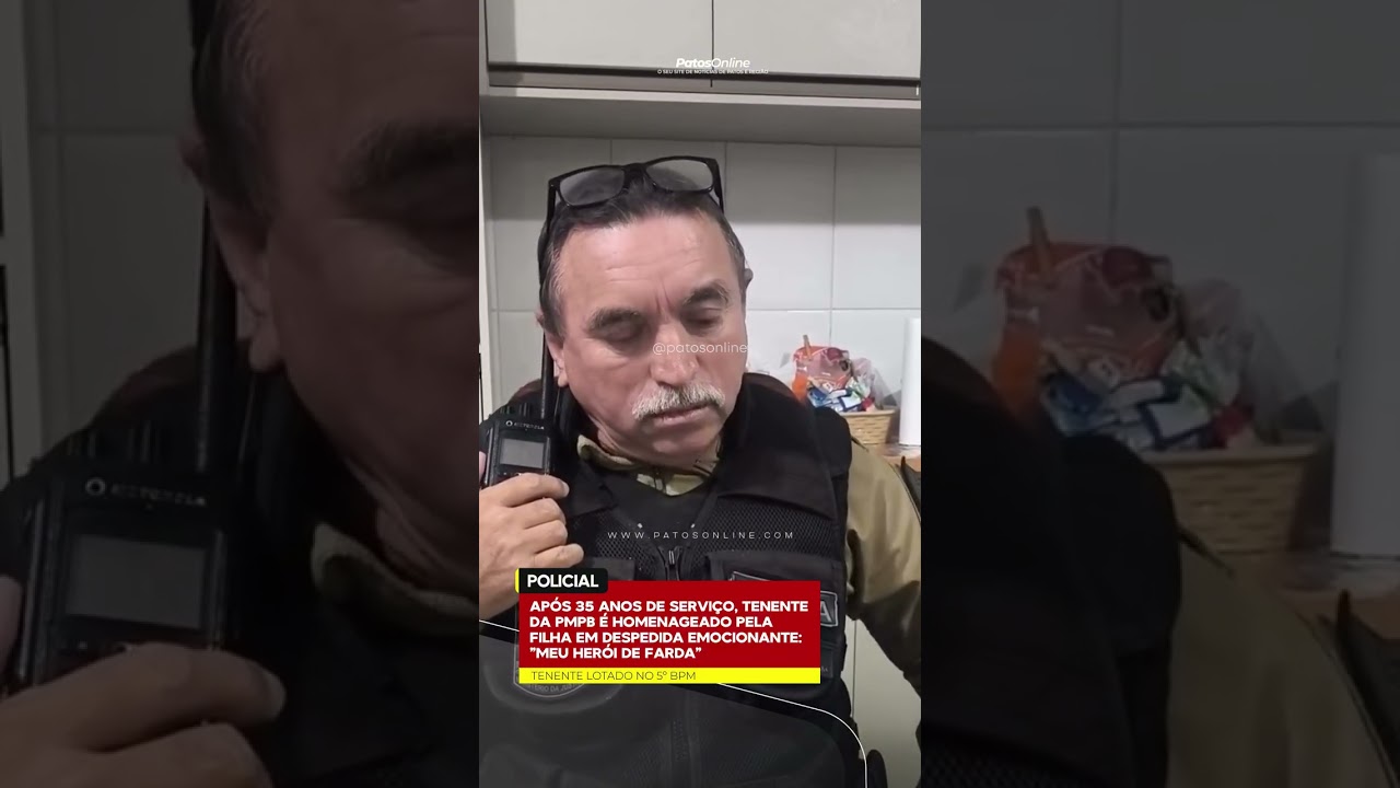 Após 35 anos de serviço, tenente da PMPB é homenageado pela filha em despedida emocionante