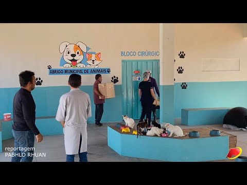 Pabhlo Rhuan visita Abrigo Municipal de Animais e conversa com veterinário sobre castrações