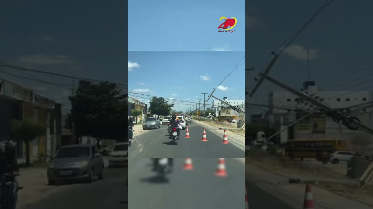 Carro colide contra poste às margens da BR-361, em Patos, na manhã desta terça-feira (20)