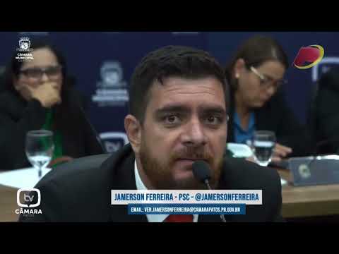 Jamerson Ferreira diz ao vivo, durante sessão da Câmara Municipal, que recebeu mensagem de ameaça
