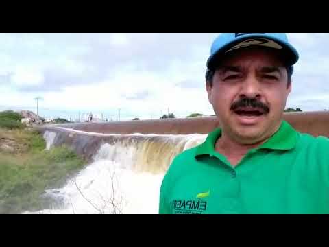 Açude do Jatobá transborda pela 2ª vez em 2020 e Marconi Palmeira faz o registro