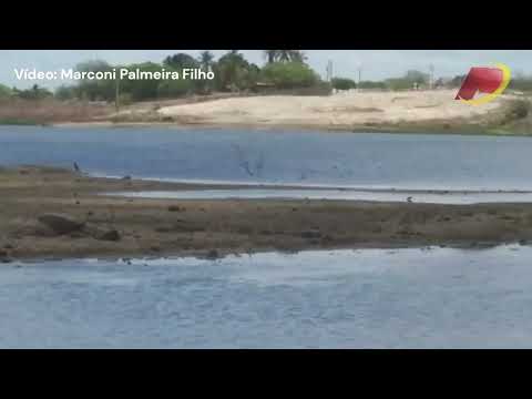 Açude do Jatobá começa a apresentar várias ilhas de areia no centro e nas laterais devido a estiagem