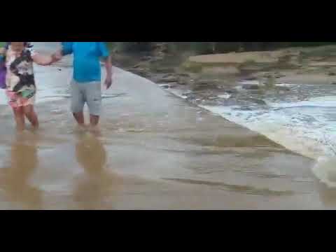 Forte chuva provoca cheia no Rio da Farinha em Cacimba de Areia