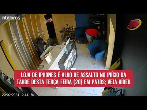 Loja de iPhones é alvo de ass4lto no início da tarde desta terça-feira (20) em Patos; veja vídeo